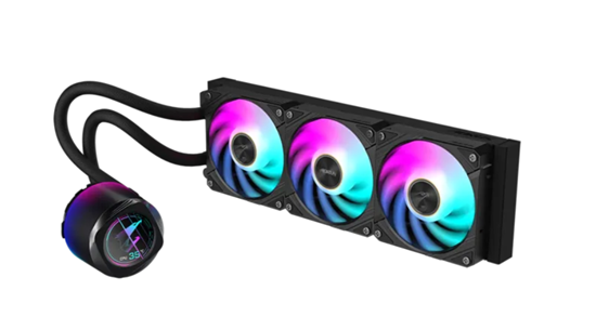 Ftohës për Procesor Gigabyte AORUS WATERFORCE X II 360 / 3x120mm / 800-2400 RPM / AIO LCD ARGB – Zezë