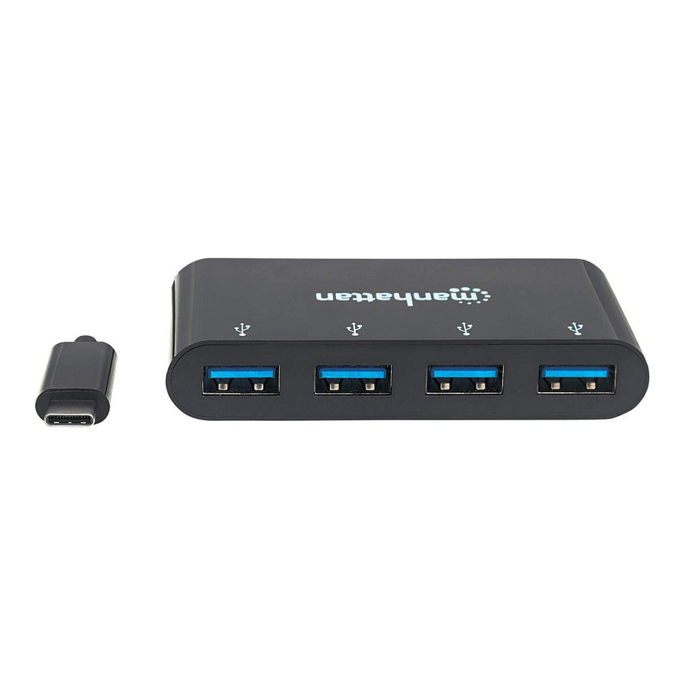 HUB Manhattan / 4‑Port / USB 3.1 Gen1 / USB‑C Male → 4x USB‑A Ports / Power via USB - 3