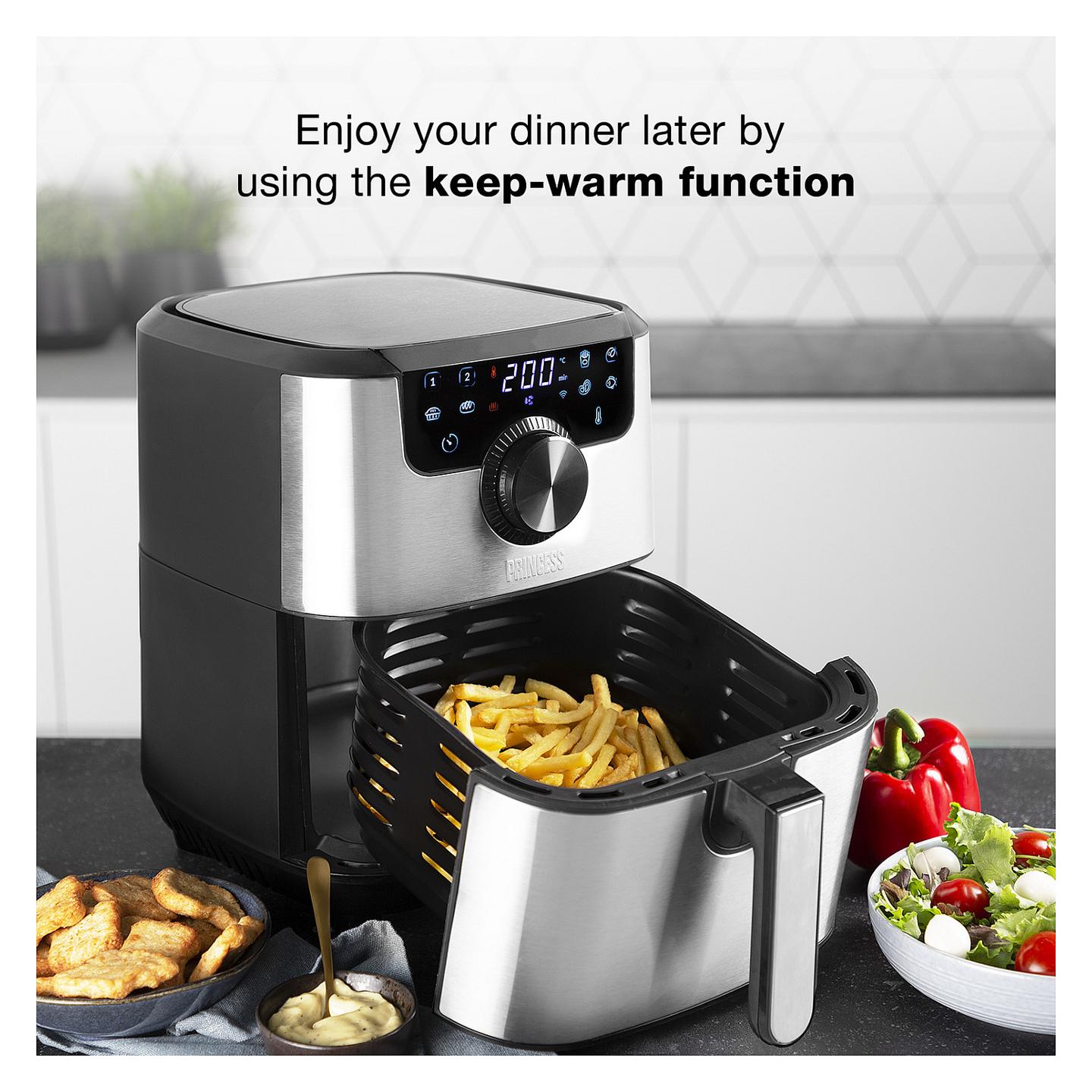 Fryer Princess Smart Aerofryer / 182037 / 4.5L / 1500W / 8 Programe / 80–200°C / LCD / Wi-Fi / Keep Warm – Argjend/Zezë - 33