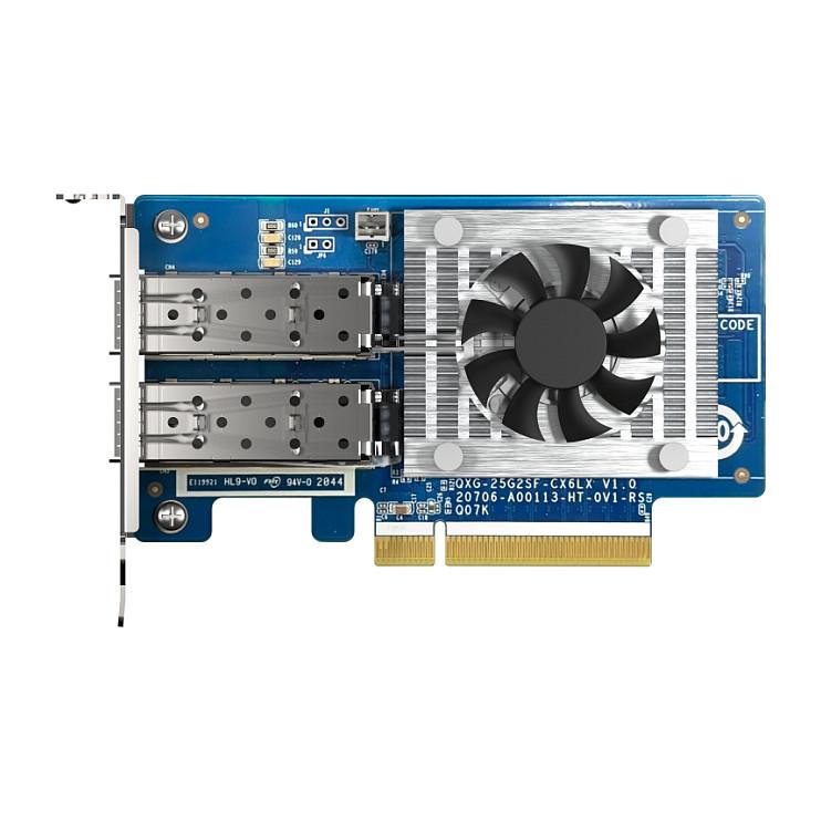 Kartë Zgjerimi QNAP QXG-25G2SF-CX6, 2x SFP28, 25/10GbE, PCIe 4.0 x8 - Blu - 2