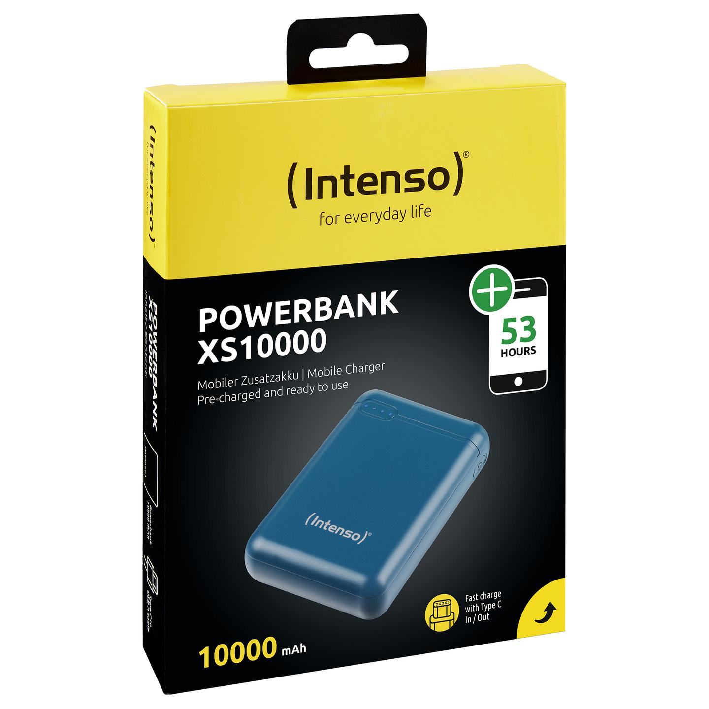 Powerbank Intenso XS10000 / 10000mAh / Lithium-Polymer / USB-A + USB-C / Micro-USB + USB-C / 5V/3.1A - Blu - 2
