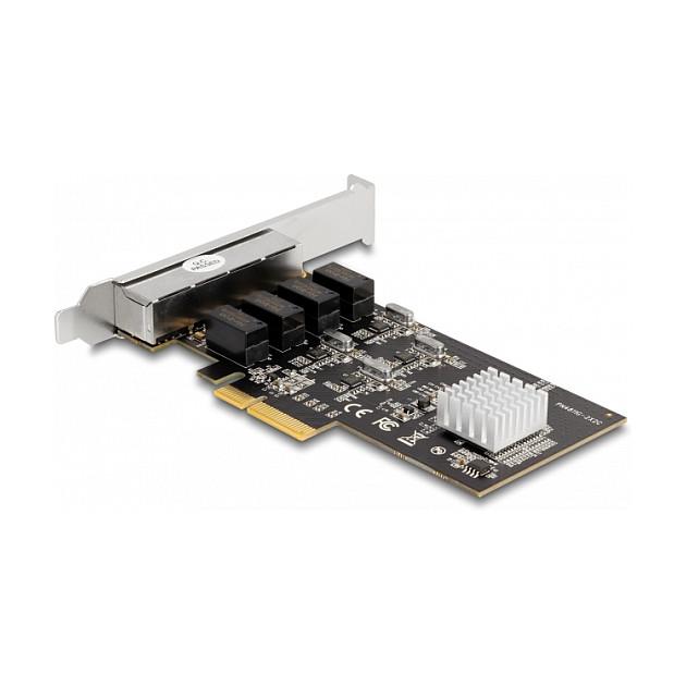 Kartë Rrjeti DeLOCK 88618, PCI Express x4, 4 × RJ45 Gigabit LAN, Realtek RTL8111H - Argjend - 2
