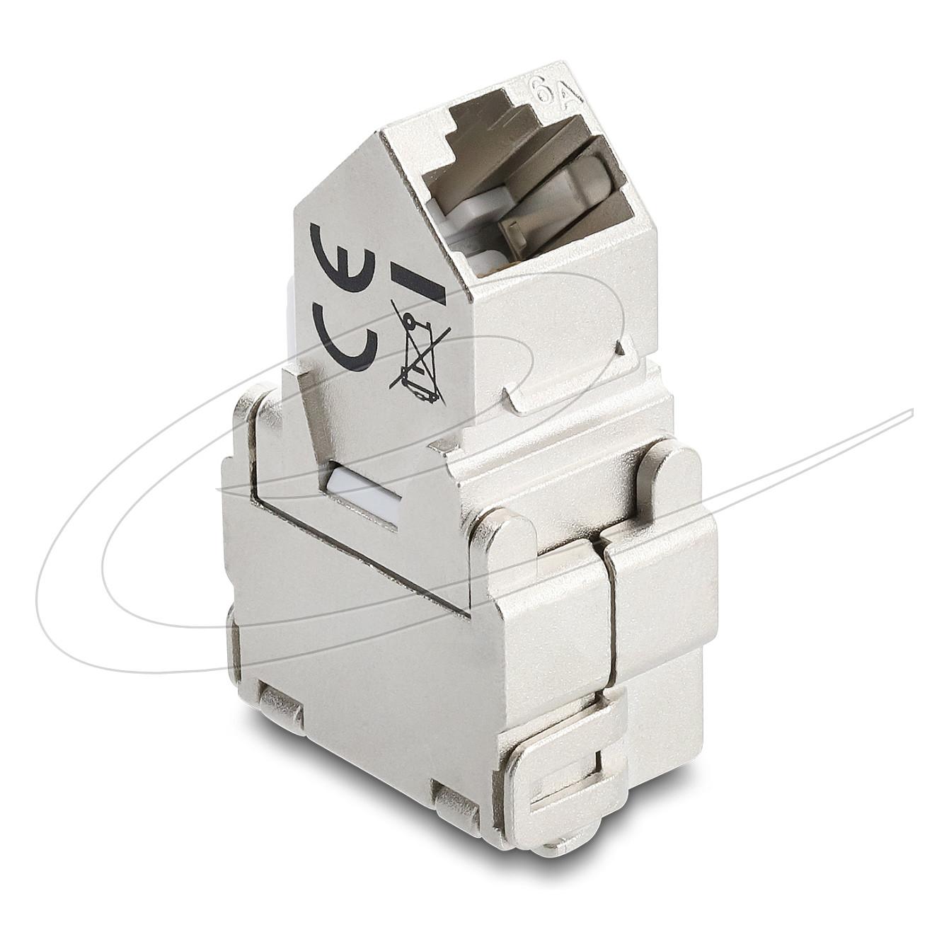 Modul Keystone DeLOCK 90938, RJ-45 femër në LSA, Cat.6A, 45°, i ekranizuar - Bardhë - 2