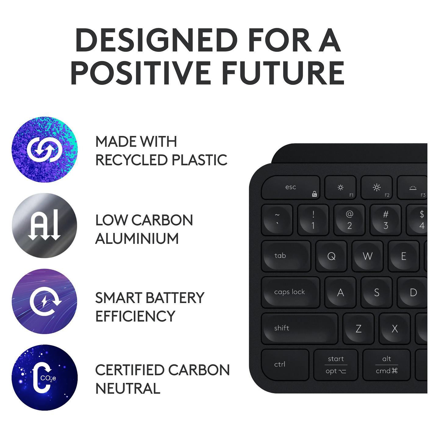 Combo (Tastierë & Maus) Logitech MX Keys S / Wireless / Bluetooth LE / AZERTY / Scissor-Key / Backlit - Grafit - 15