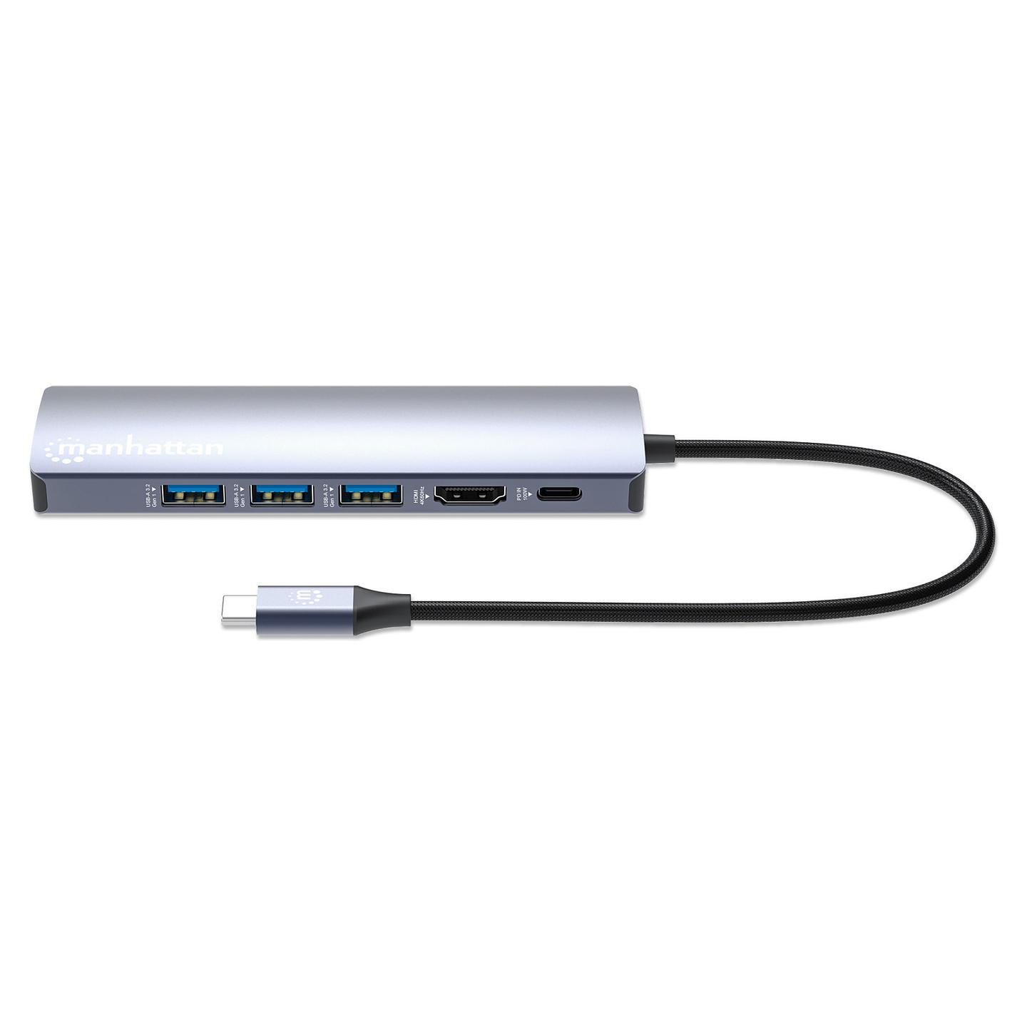 Docking Station Manhattan 153959 / 3x USB-A / USB-C / HDMI / Gigabit Ethernet / 100W PD – Argjend - 4