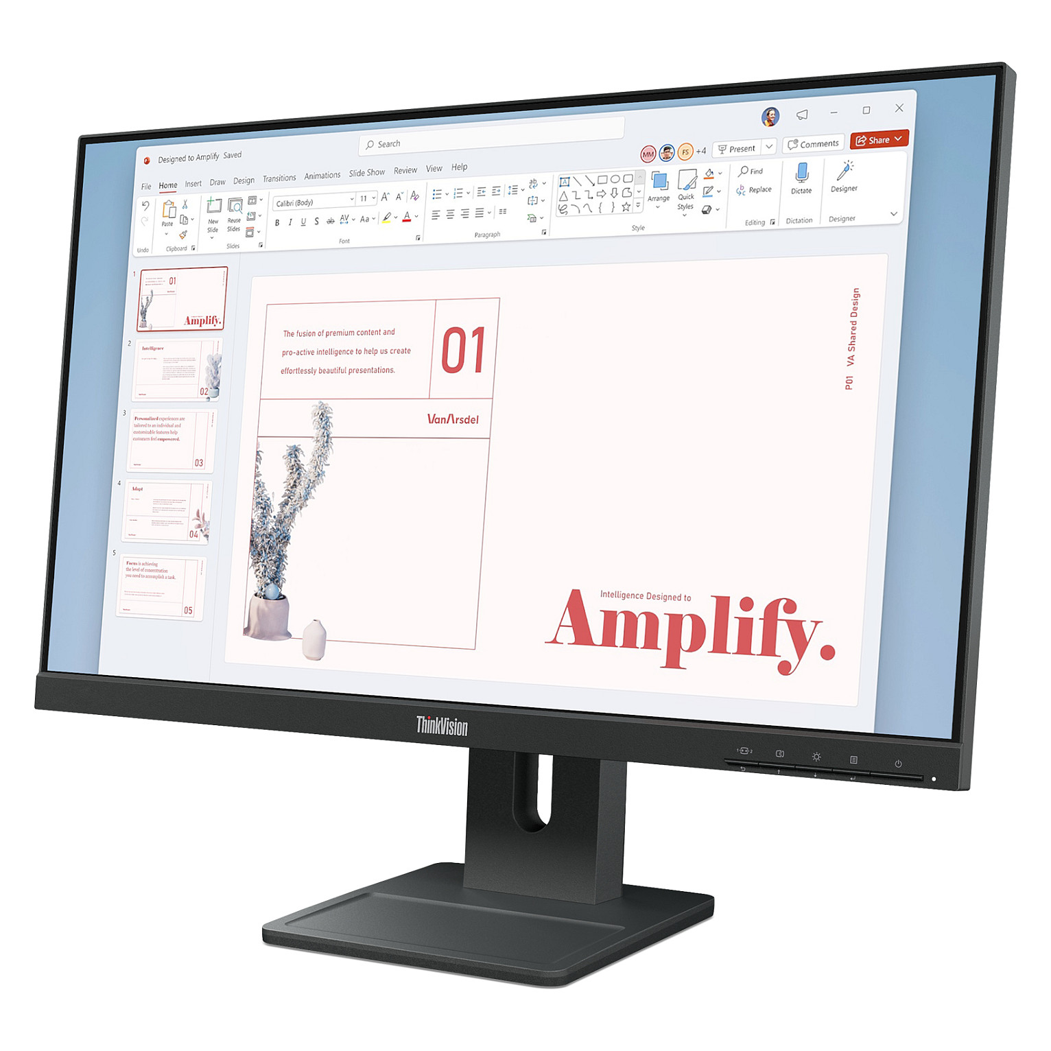 Monitor Lenovo ThinkVision E24-40 / 23.8" / Full HD IPS / 100Hz / 6ms / HDMI+DisplayPort+VGA - Zezë - 2