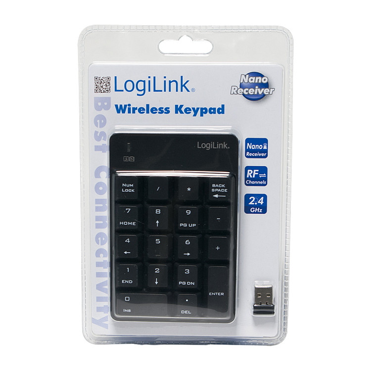 Tastierë Pa kabllo LogiLink ID0120 / Numpad / 18 Taste / 2.4 GHz / USB Nano Receiver - Zezë - 3