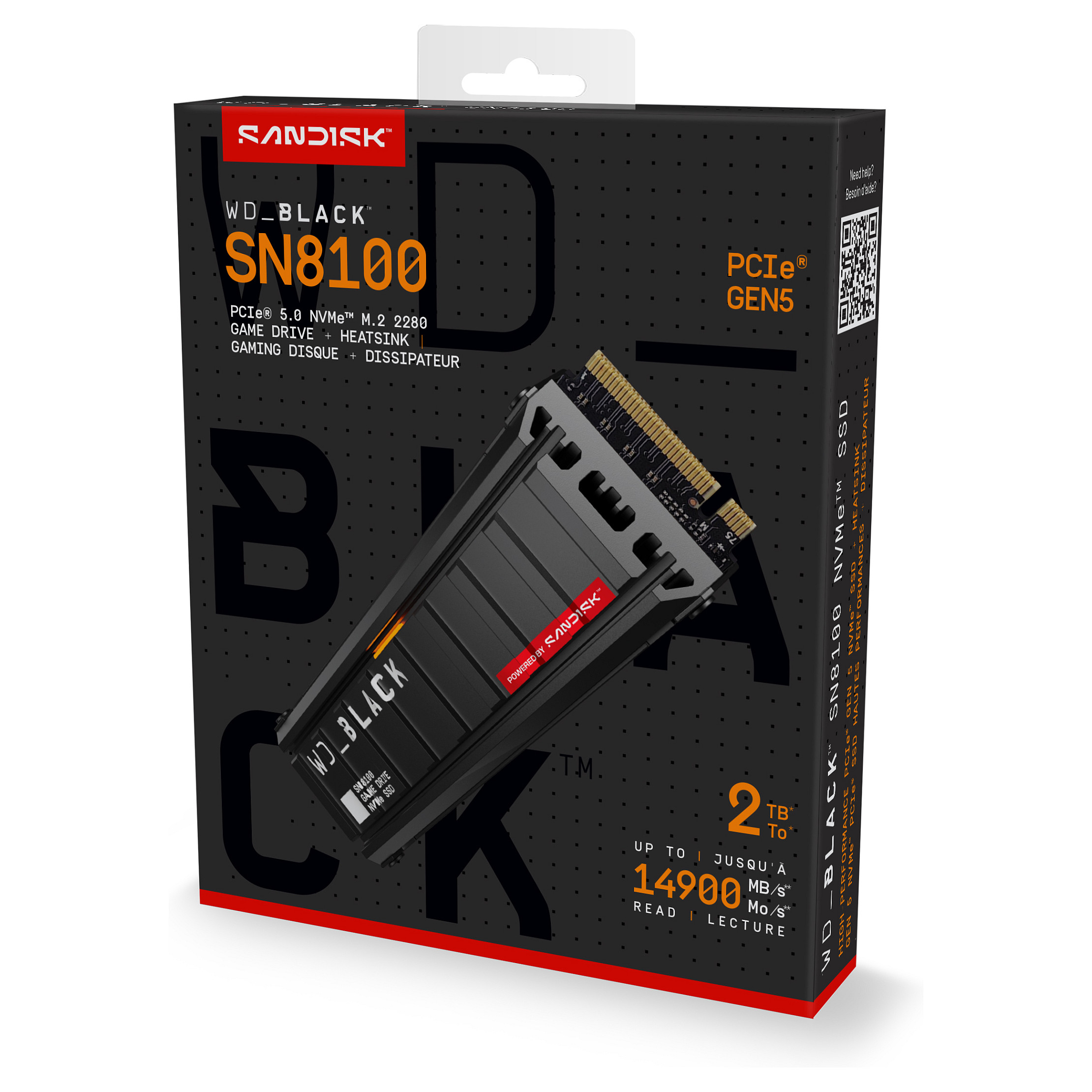 SSD të Brendshme Western Digital SN8100 2TB M.2 2280 NVMe w/ Heatsink Powered by SanDisk - 7