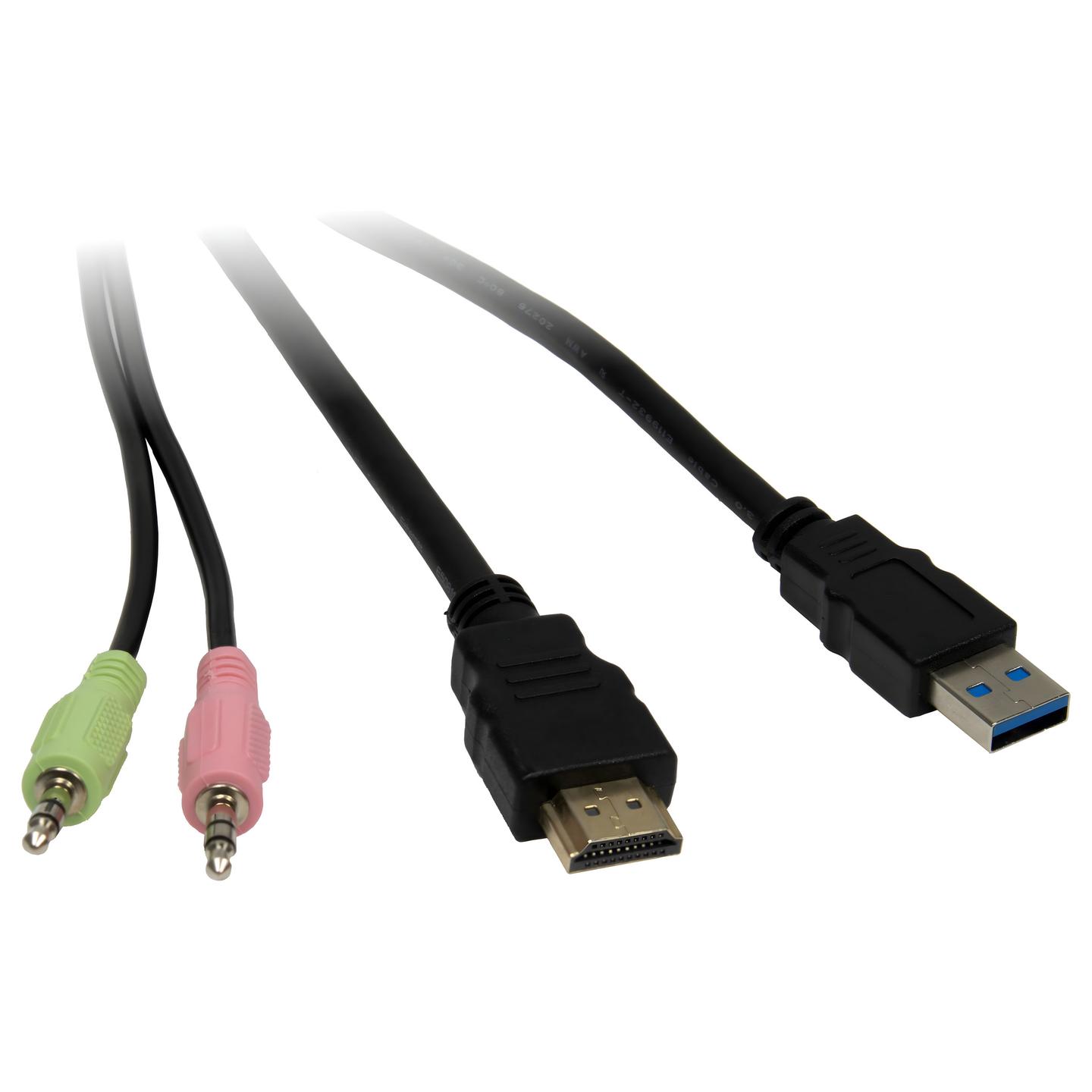 KVM Switch Inter-Tech AS-22HUS, 2 porta, Dual HDMI, USB 3.0, Audio 3.5mm, 4K 60Hz - Zezë - 4