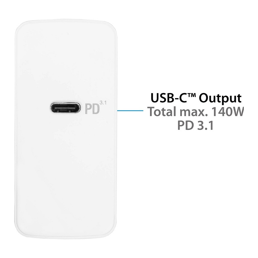 Karikues USB-C Good Connections / 140W / GaN / PD 3.1 / QC 5 / 1x USB-C – Bardhë - 4