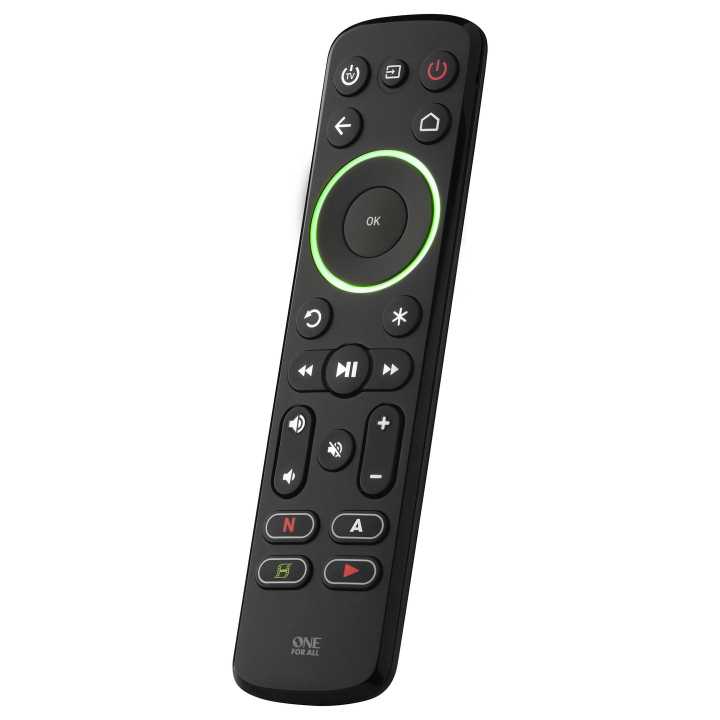 Telekomandë universale One For All URC7935 Streamer, për TV, pajisje audio dhe pajisje streaming, deri në 3 pajisje, taste me ndriçim, funksion mësimi - Zezë - 3