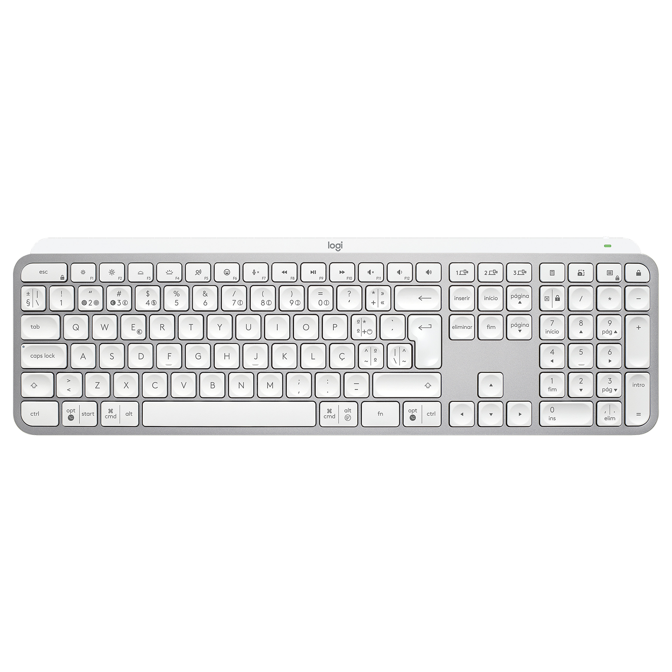 Tastierë Pa kabllo Logitech MX Keys S / 100% / Scissor / RF Wireless + Bluetooth / Portuguese Layout / Backlit - Bardhë