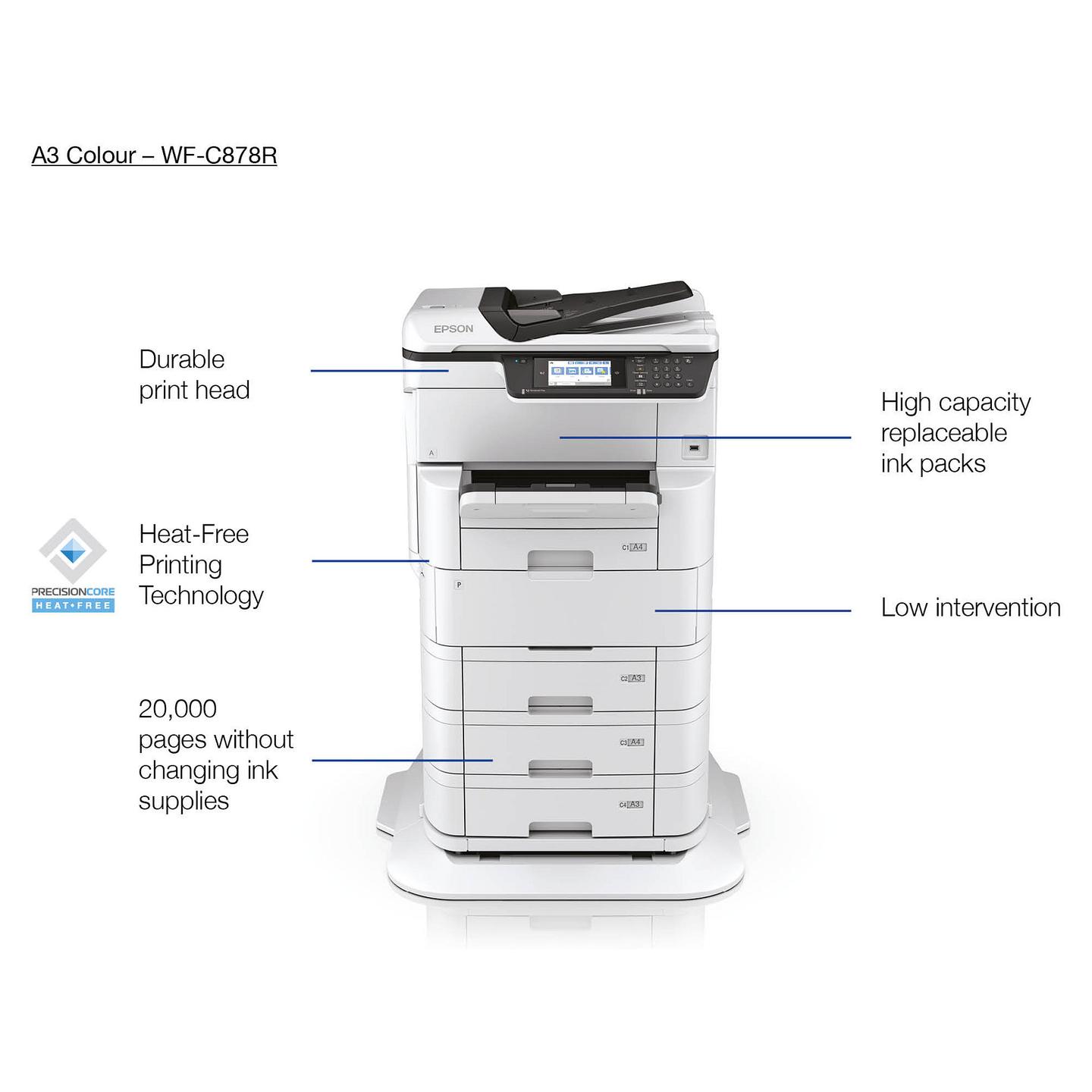 Mbajtëse për Printer Epson C12C934321, Stand për Dysheme, për WF-C878R dhe WF-C879R