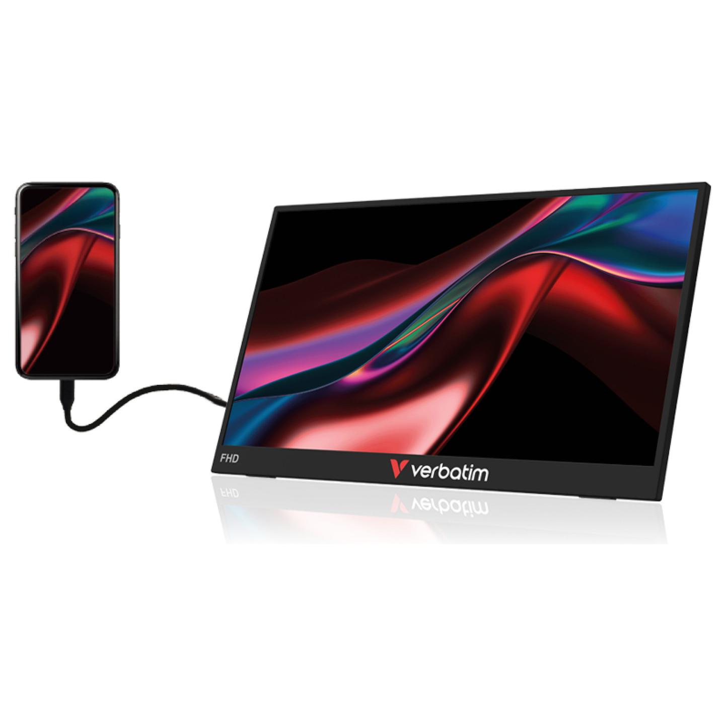 Monitor Portativ Verbatim LIGHT FHD Touch / 15.6" / Full HD LCD Touchscreen / USB-C+Audio - Zezë - 3