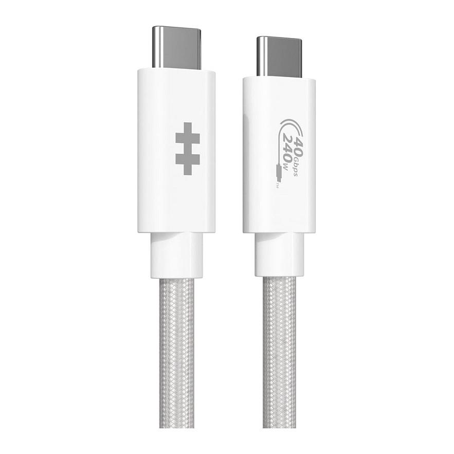 Kabllo USB Targus HYPER HyperDrive Next HD6500WHGL, USB-C në USB-C, USB4, 40Gbps, 240W, 8K 60Hz, 1.2m - Bardhë