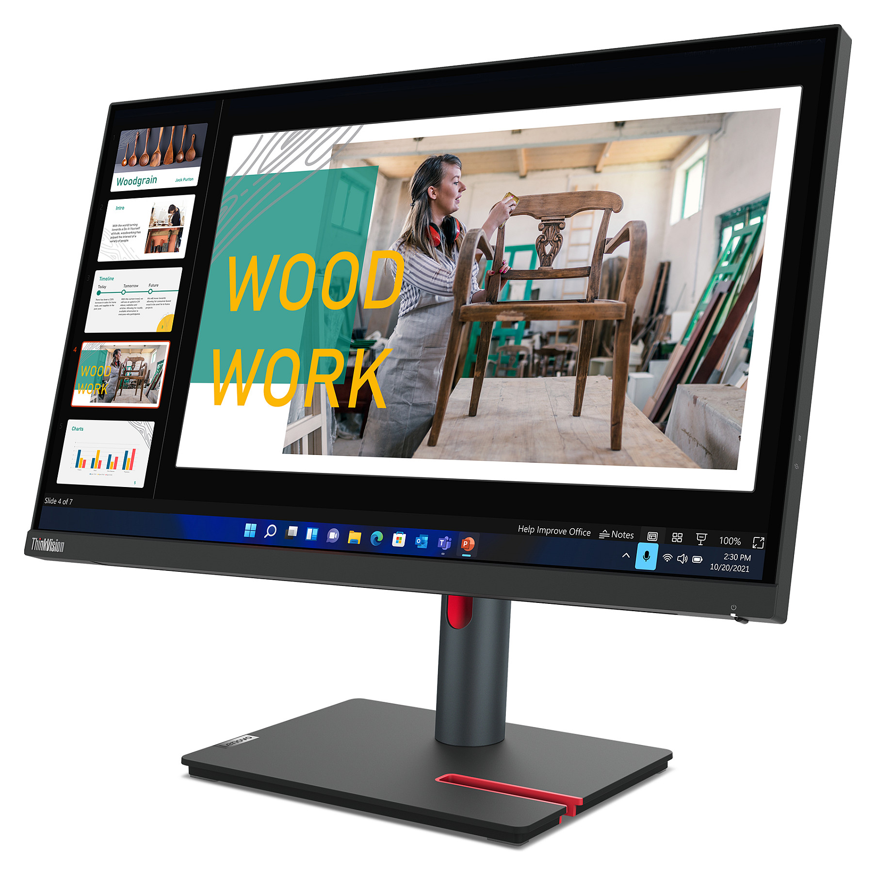 Monitor Lenovo 60.5cm/23.8" (2560x1440) Lenovo ThinkVision P24q-30 16:9 QHD IPS 60Hz 4ms HDMI DP USB Vesa Zi - 7
