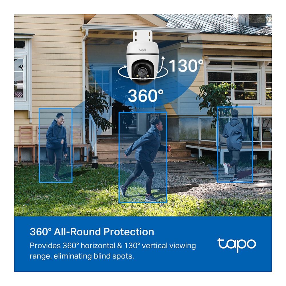 Kamerë Sigurie IP CCTV TP-Link Tapo TC41 V2, 2K 3MP, 3.99 mm, 73.5°, Wi-Fi, Pan & Tilt 360°, IR 30 m, Color Night Vision, Audio 2-Drejtimësh, IP65, 3 m - Zezë/Bardhë - 6