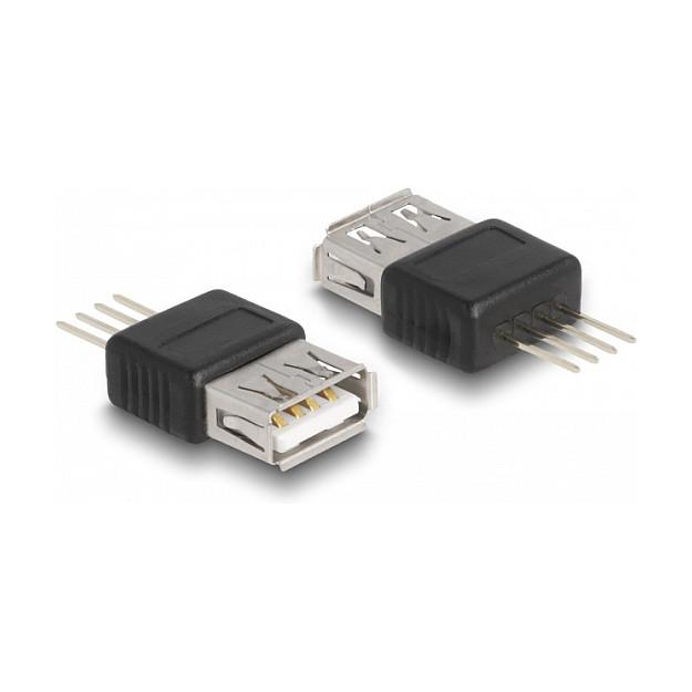 Kabllo & Adapter USB DeLOCK 66653 / USB-A në lidhës 4-pin / USB 2.0 - Zezë/Argjend - 2