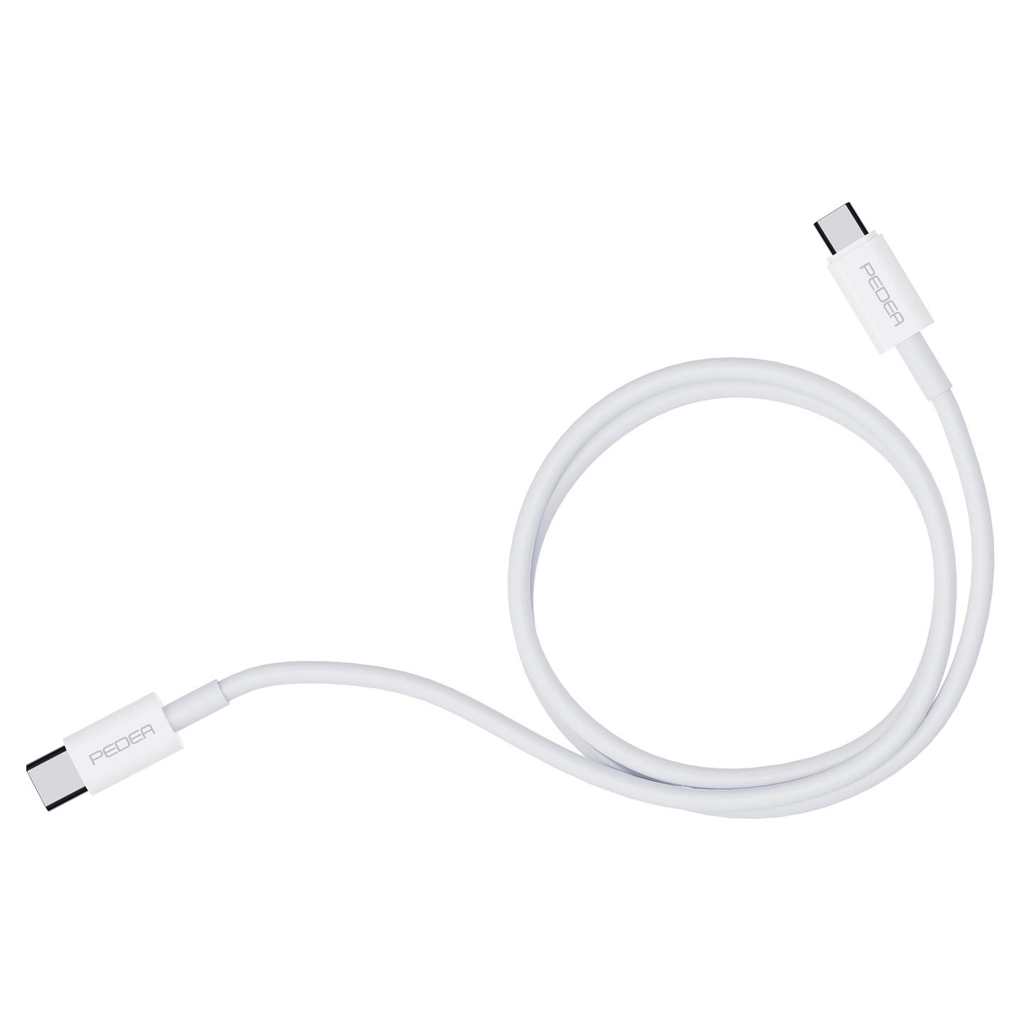 Kabllo USB PEDEA Schnellladekabel / USB-C në USB-C / 1 m / 60W – Bardhë