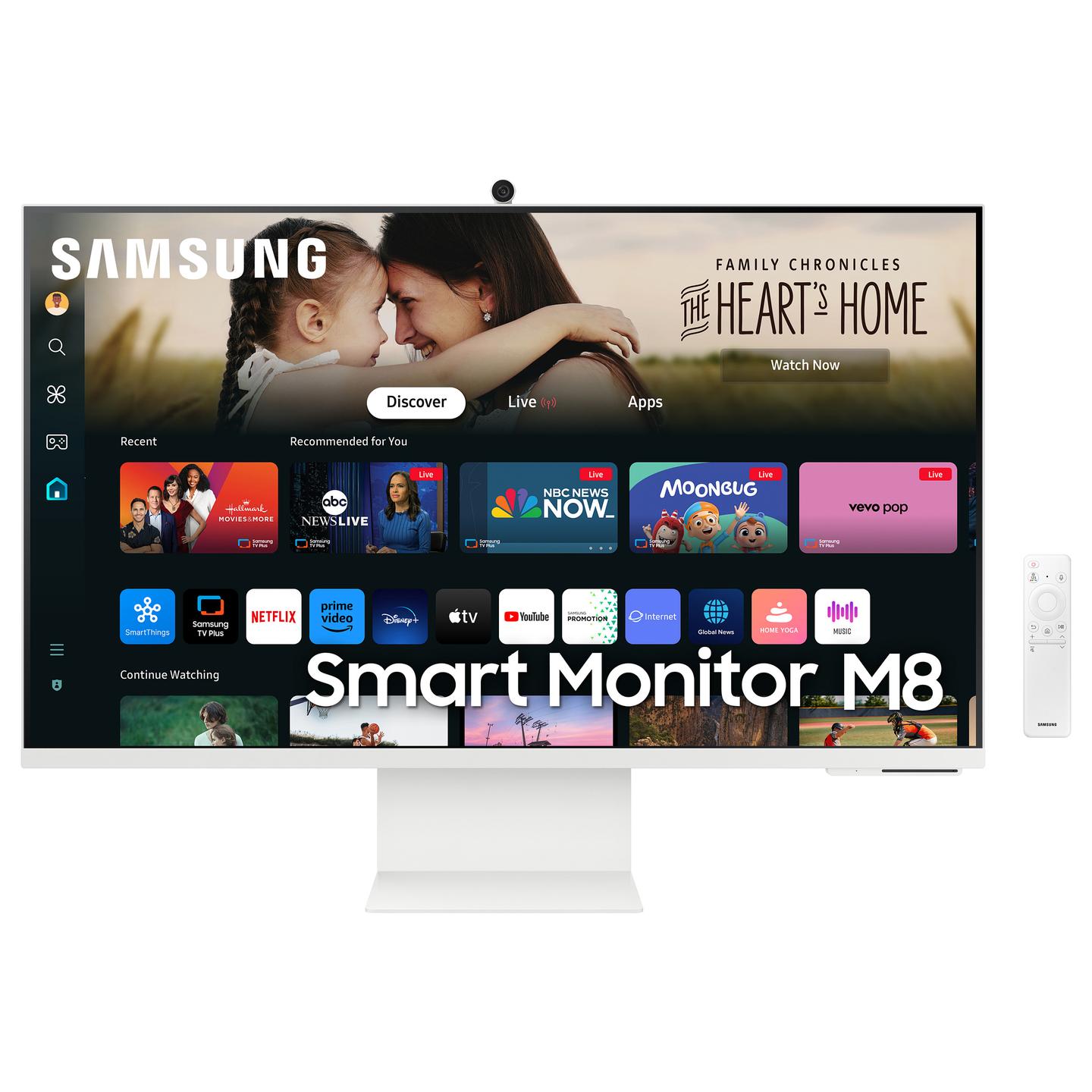 Monitor Samsung Smart Monitor M80D, 32", UHD 4K VA, 60Hz, 4ms, HDMI+2xUSB+USB-C - Bardhë