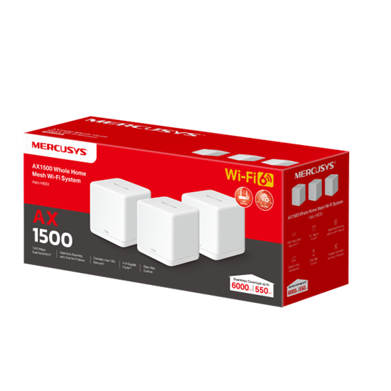 Mercusys Halo AX1500,WiFi 6 / Mesh WiFi 6 System me Router & AP mode / 550m² - 4