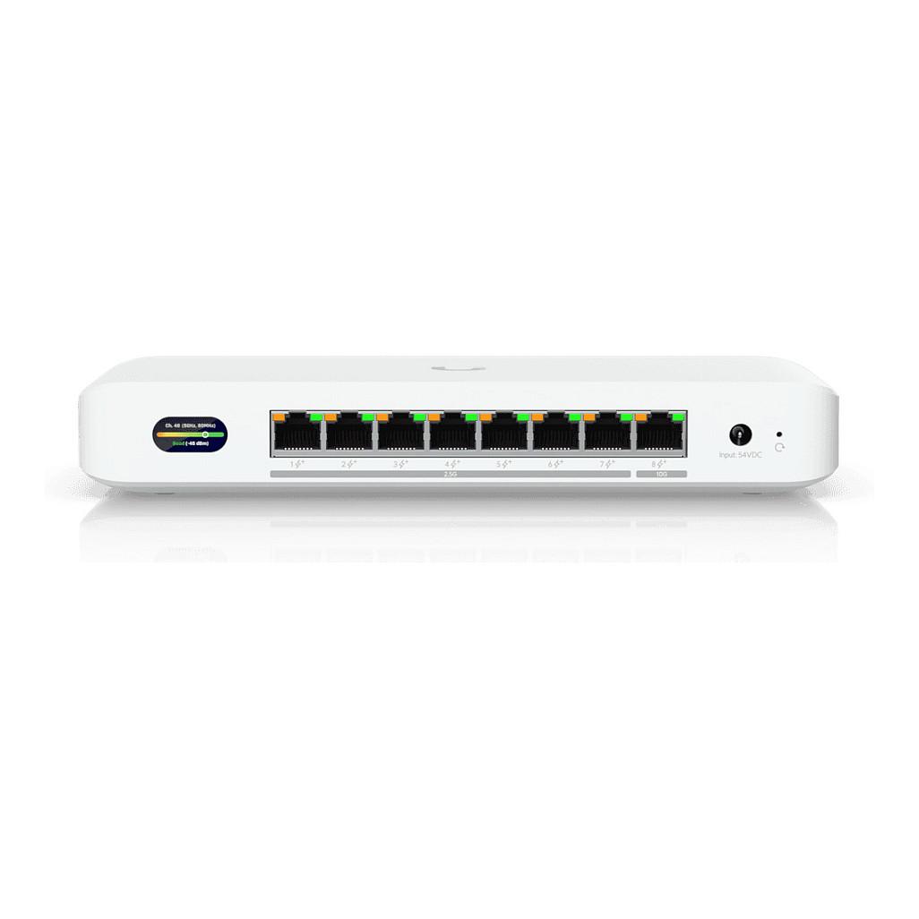 Switch Ubiquiti UniFi UDB-Switch, 1x 10GbE RJ45, 7x 2.5GbE RJ45, 8x PoE+, WiFi 7, PoE 35W - Bardhë - 2