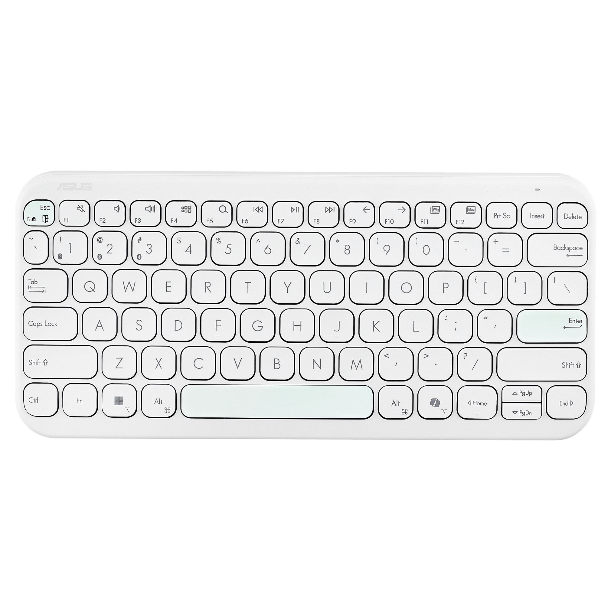 Tastierë pa Kabllo ASUS Marshmallow KW100 / QWERTZ – Bardhë - 1