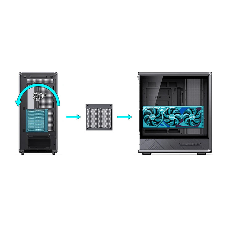 Kasë PC Jonsbo D401 / Midi Tower / ATX / Tempered Glass - Zezë - 5