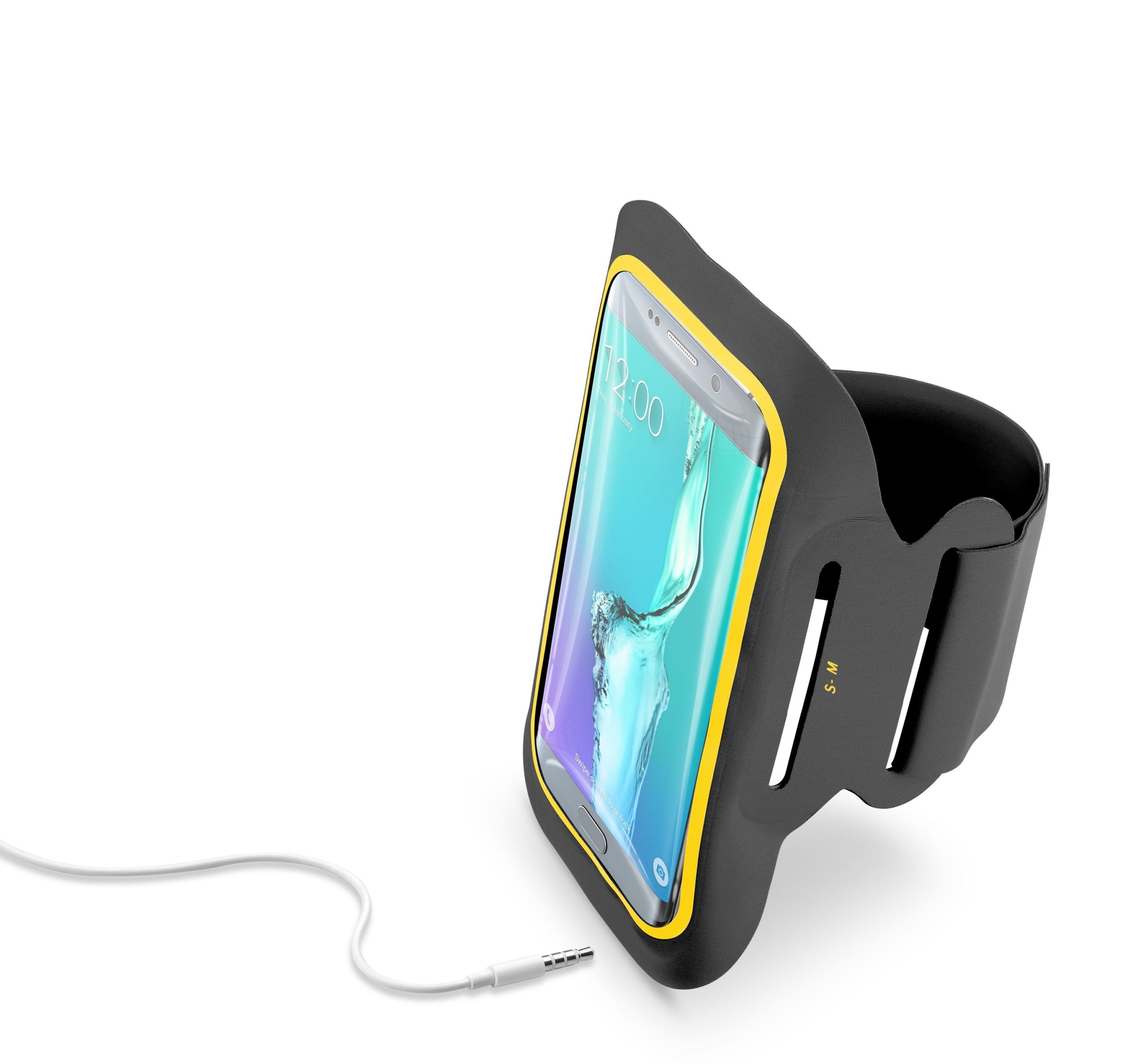 Mbajtëse Sportive për telefon Cellularline Armband Microfiber 6.7" – Zezë - 1