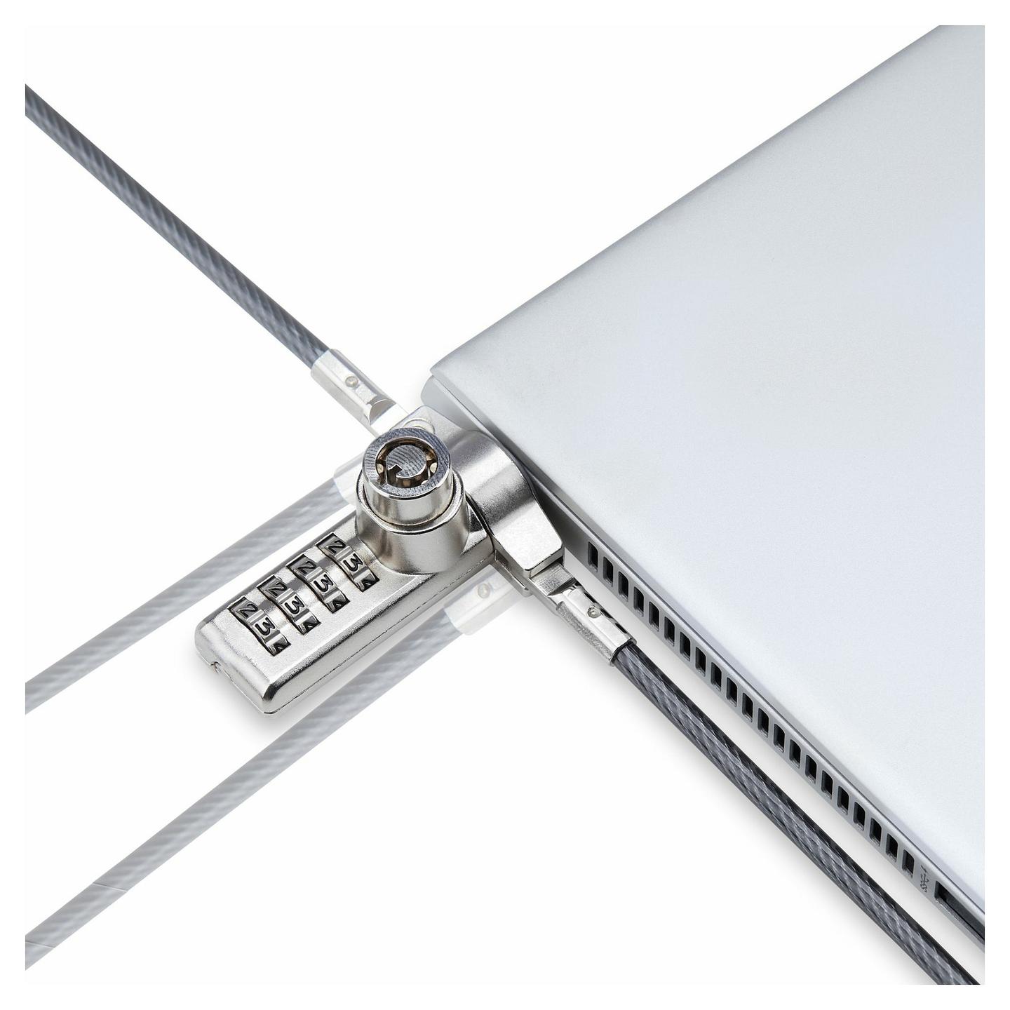 Brava Sigurie për Laptop StarTech.com DUALKA10-LAPTOP-LOCK, 10 Copë, Kabllo 2m, K-Slot, Kombinim + Çelës - Zezë, Argjend - 5