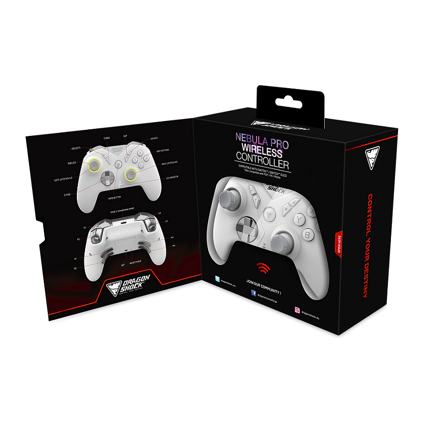 Kontroller për Nintendo & Switch Dragonshock Nebula Pro Wireless – Bardhë - 6