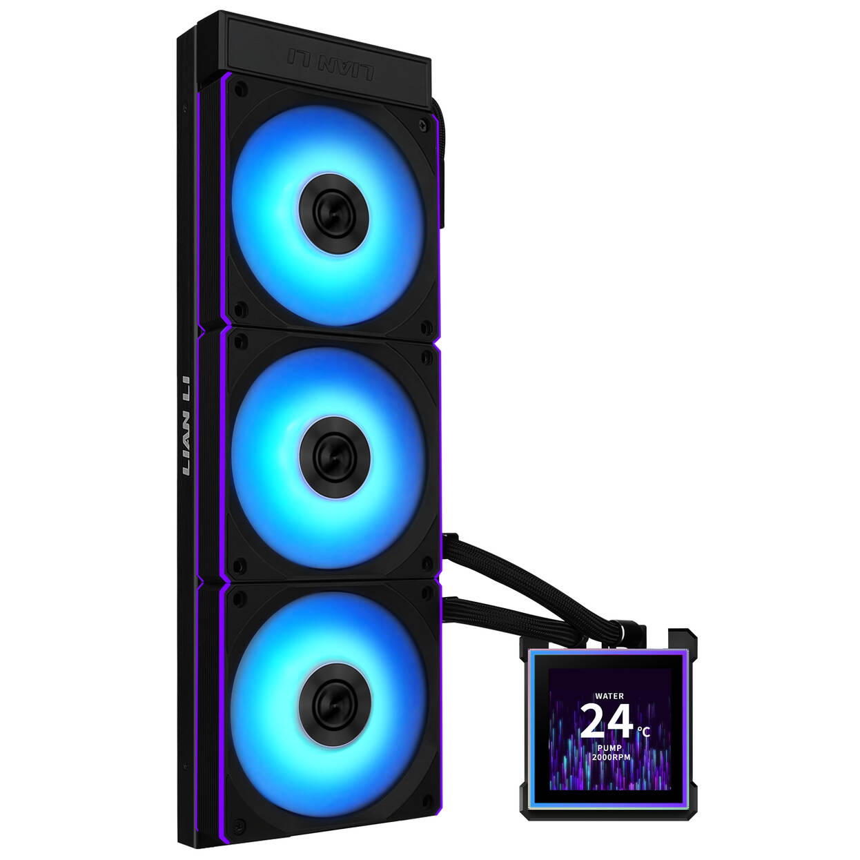 Ftohës për Procesor Lian Li HydroShift II LCD-S 360CL / AIO / 360mm / 3x120mm / 200-2100RPM / 72.7CFM / LCD - Zezë
