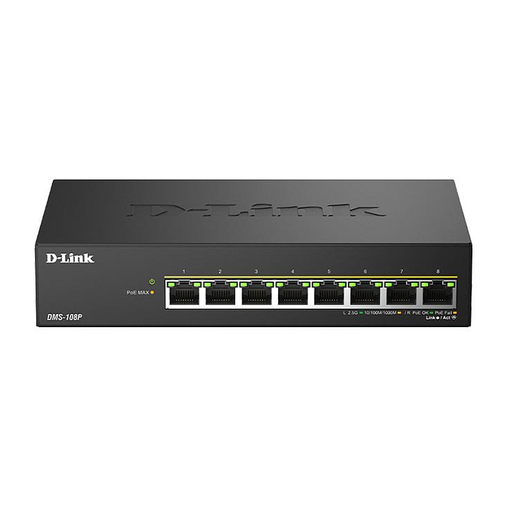 Switch D-Link DMS-108P/E, 8x 2.5G Ethernet RJ45 PoE++, PoE 230W, 40Gbps - Zezë