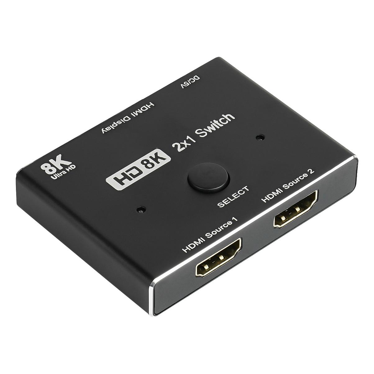 Switch HDMI Good Connections GC-M0261, 2 hyrje HDMI në 1 dalje, HDMI 2.1, 8K - Zezë