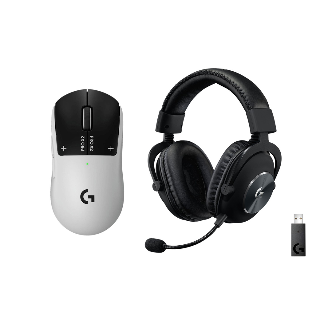 Maus Gaming Logitech G Pro X2 Superstrike + Kufje Gaming Logitech G Pro X Wireless - e zezë / bardhë