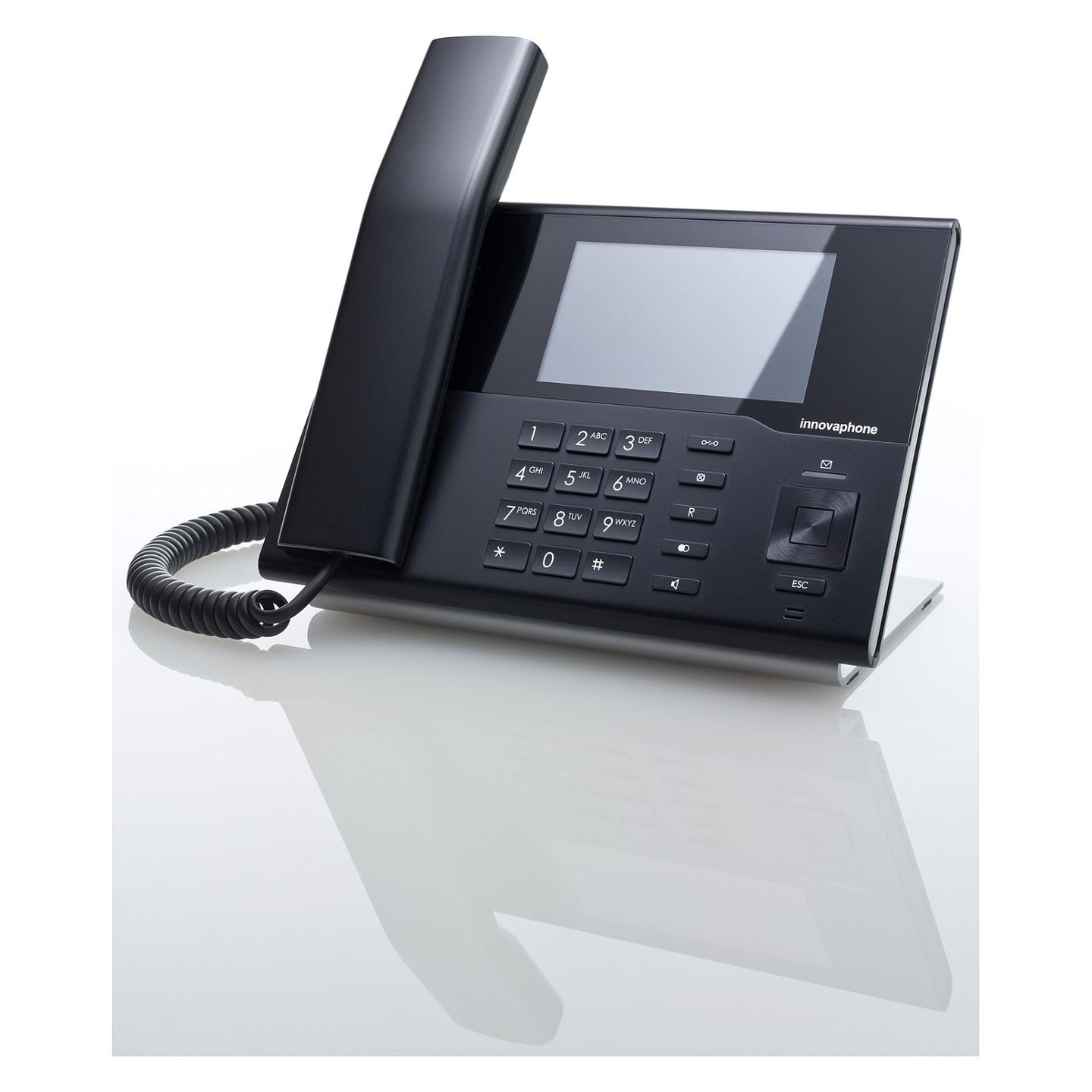 Telefon VoIP innovaphone IP232, ekran me prekje 4.3" me ngjyra, 2× Gigabit Ethernet, 4× USB 2.0, PoE - Zezë - 2