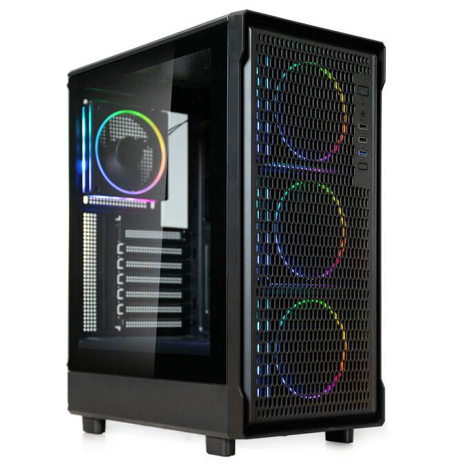 Kasë Kolink AM2 ARGB, Midi-Tower, ATX, Tempered Glass, 4 ventilatorë 120mm - Zezë
