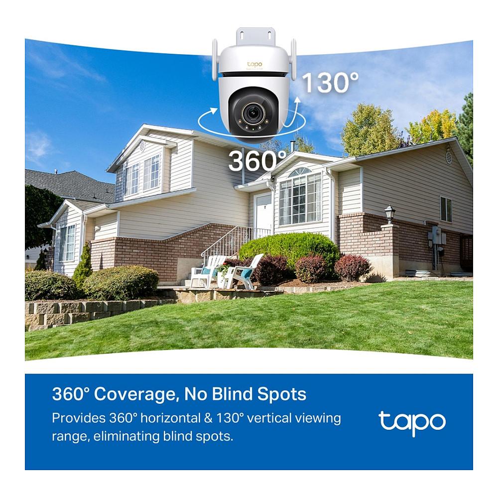 Kamerë Sigurie IP CCTV TP-Link Tapo C530WS, 3K 5MP, 3.2 mm, 88.4°, Wi-Fi 2.4 GHz, Pan & Tilt 360°, IR 30 m, Color Night Vision, Audio 2-Drejtimësh, IP66 - Bardhë - 7