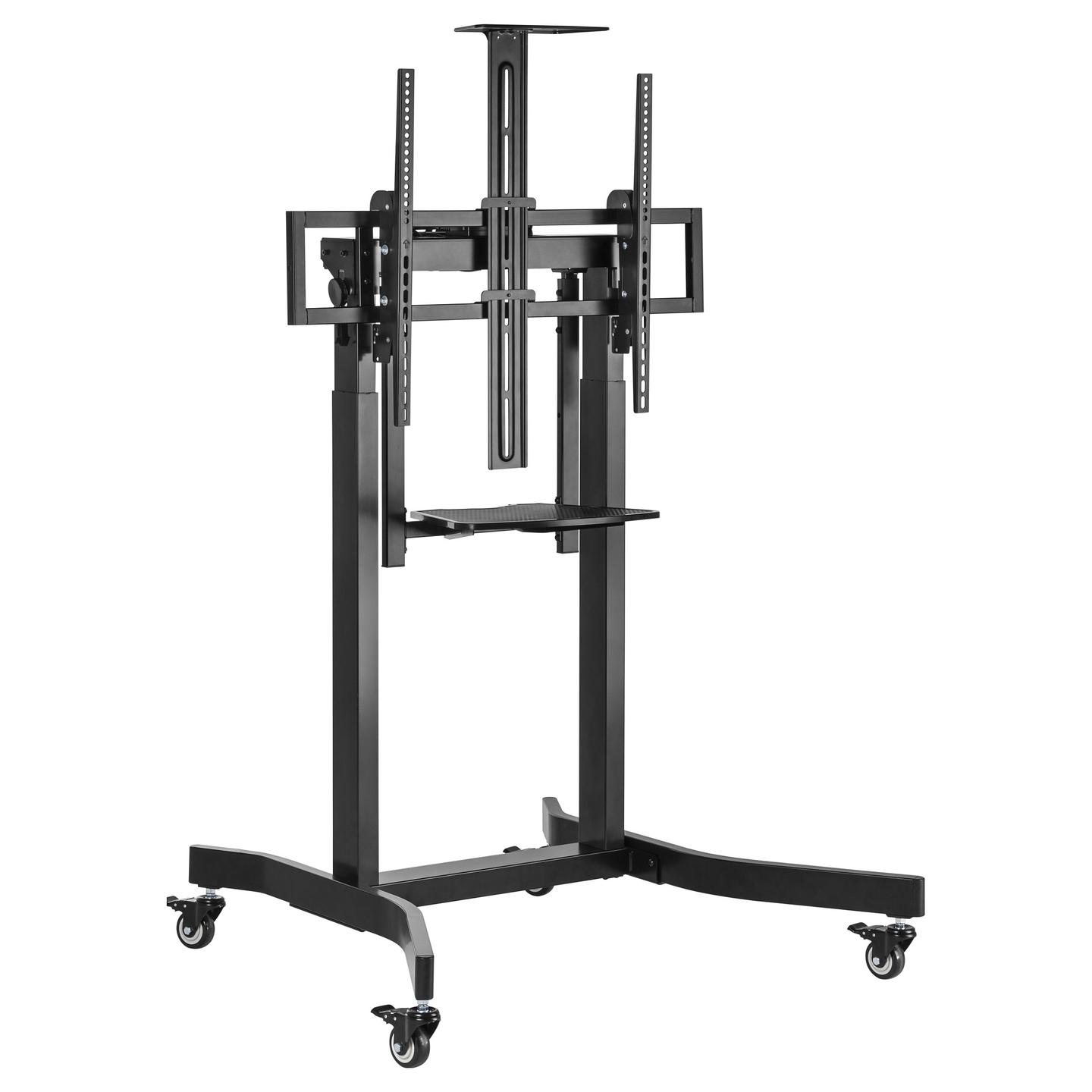Mbajtëse për TV Equip 650633 , 55–100" , deri 120kg , stativ mobil , me rrota , lartësi e rregullueshme , motorike , VESA 200x200–800x600 - Zezë