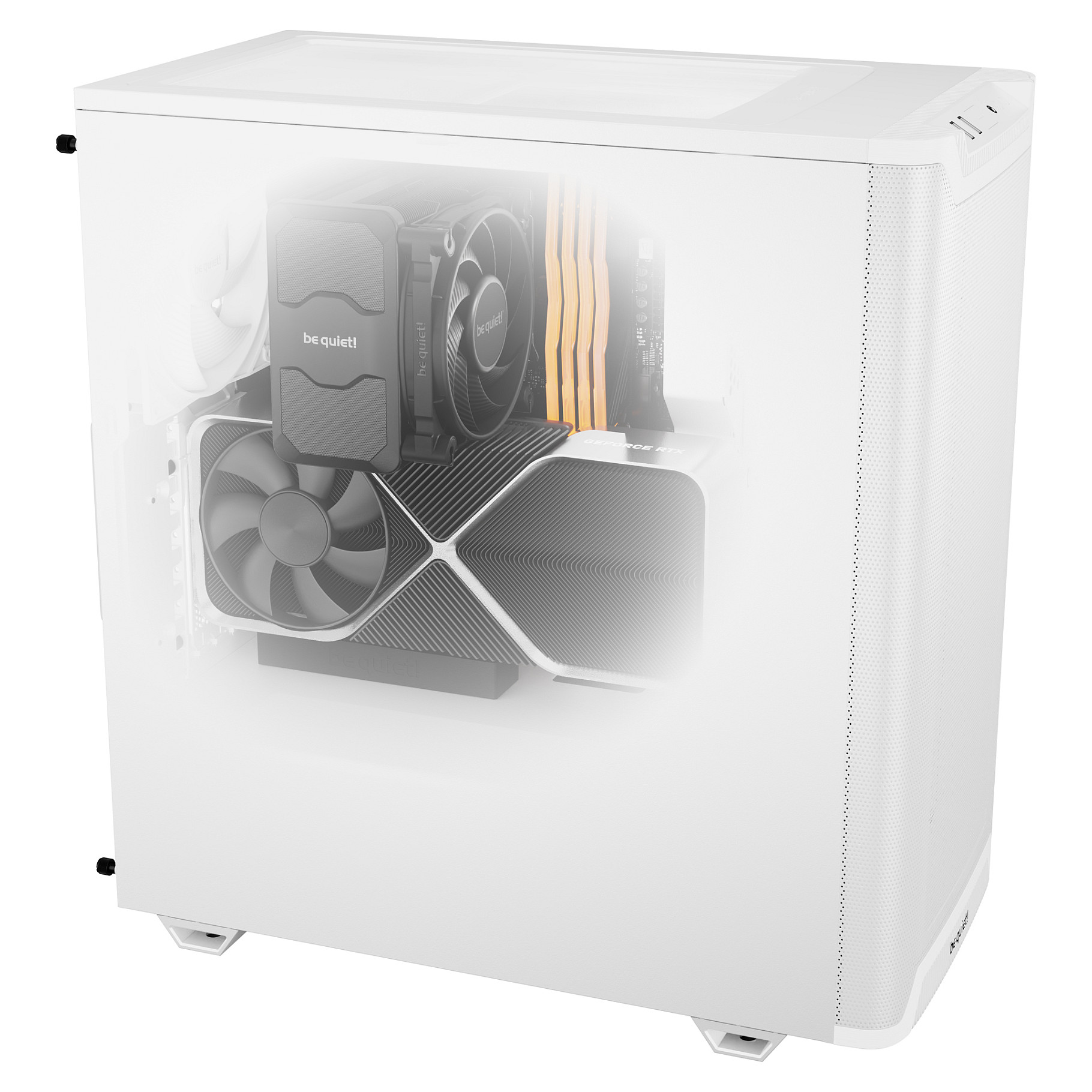 Kasë PC be quiet! PURE BASE 501 Airflow / Midi Tower / ATX / 1x 140mm + 1x 140mm Fan / Airflow - Bardhë - 5