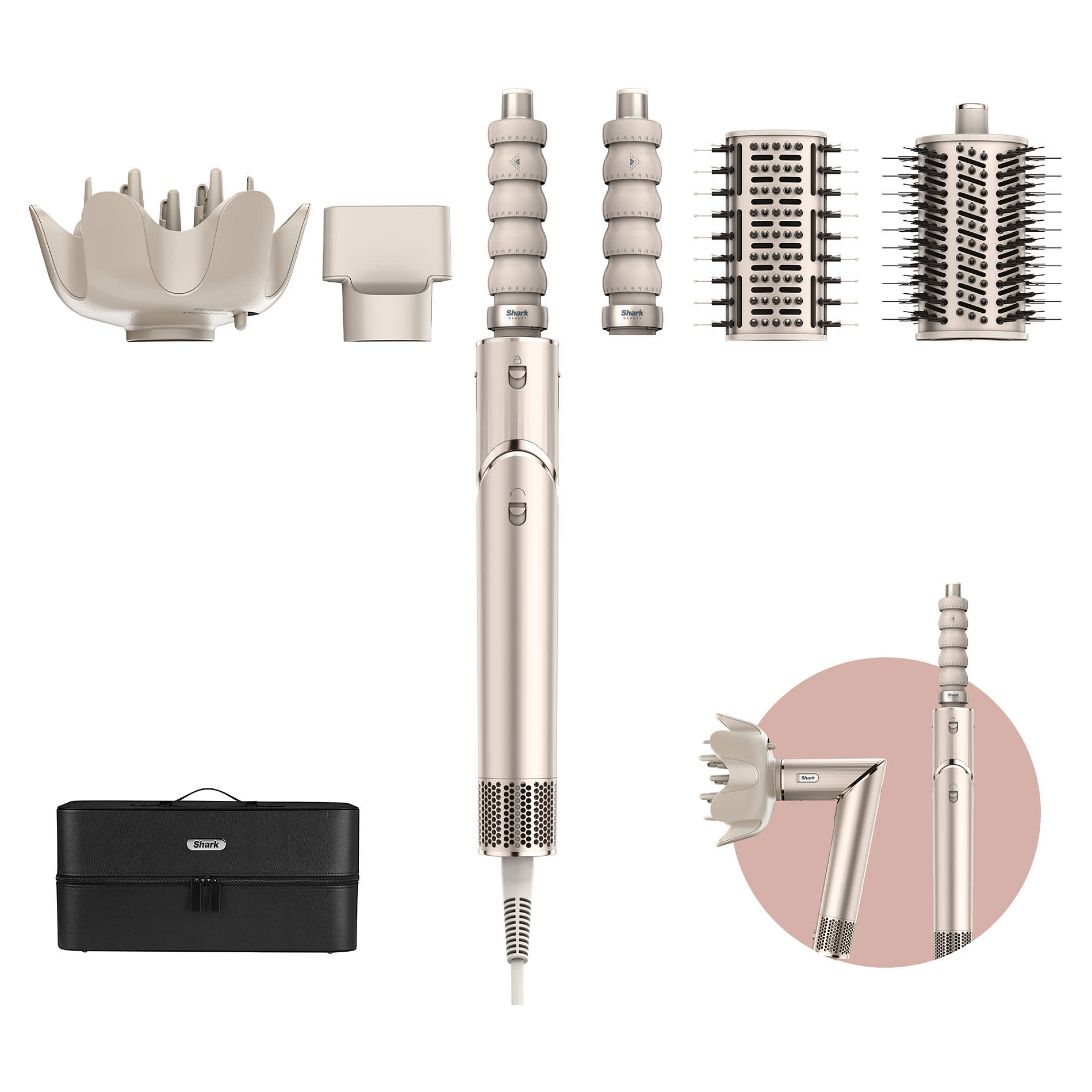 FlexStyle Stilues & Tharëse Flokësh Shark HD446SLEU - Bardhë - 1