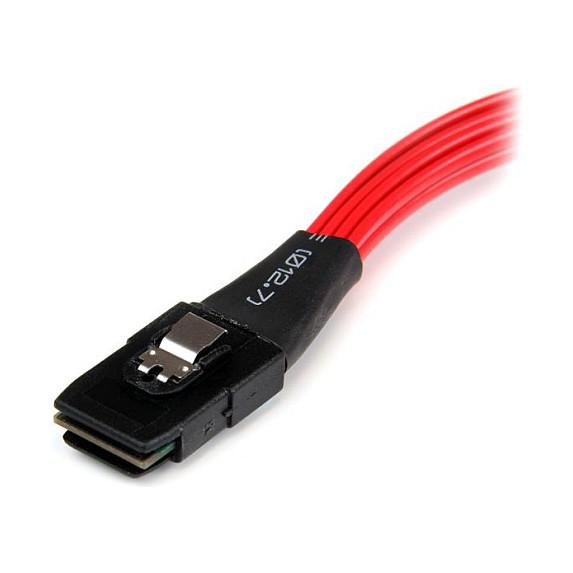 Kabllo StarTech Mini SAS SFF-8087 në 4× SATA 7-pin Reverse / 50cm – Kuqe/Zezë - 2