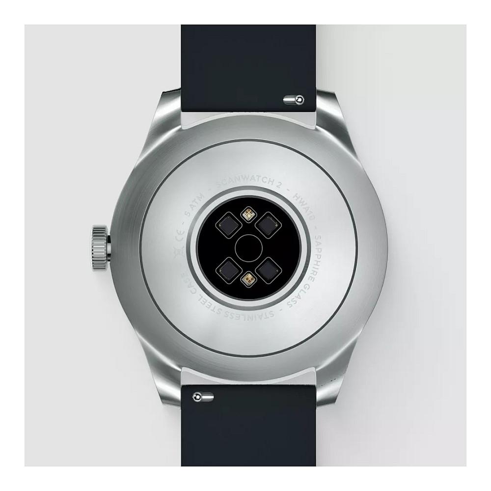 Orë e mençur Withings ScanWatch 2, 42 mm, Ekran Hibrid OLED, Bluetooth, ECG, SpO₂, Matje e Temperaturës, Xham Safiri, 5 ATM – Zezë - 4