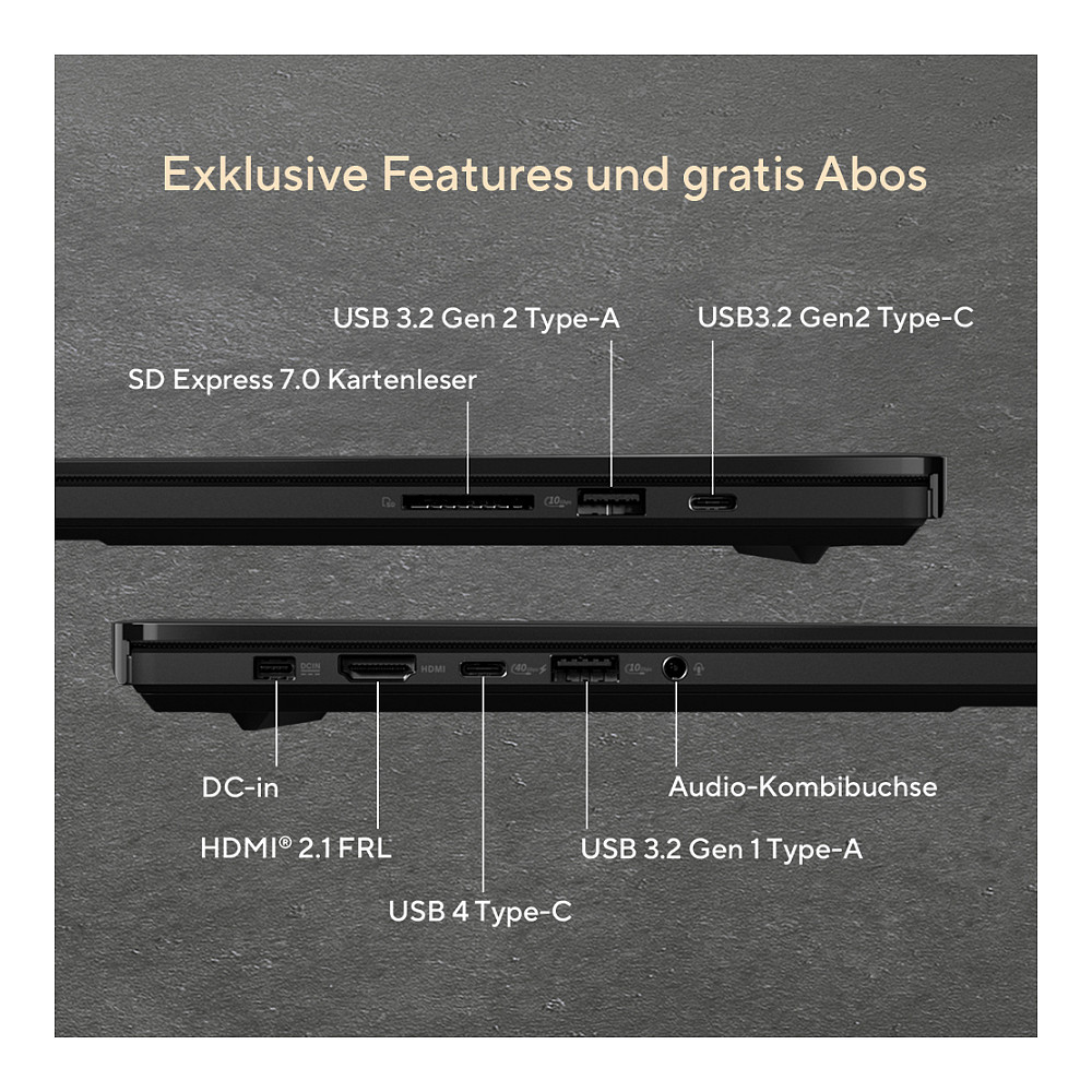 Laptop ASUS ProArt P16 H7606WX-SE008X Copilot+ / Ryzen AI 9 HX 370 / 64GB LPDDR5X / 2TB / 16" WQUXGA OLED Touch 120Hz / RTX 5090 24GB - Zezë - 9