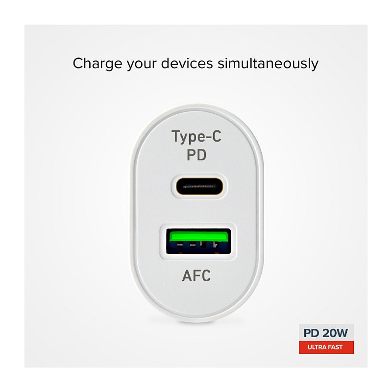 Karikues SBS TETRPD20W / USB-C / 20W / Power Delivery – Bardhë - 4