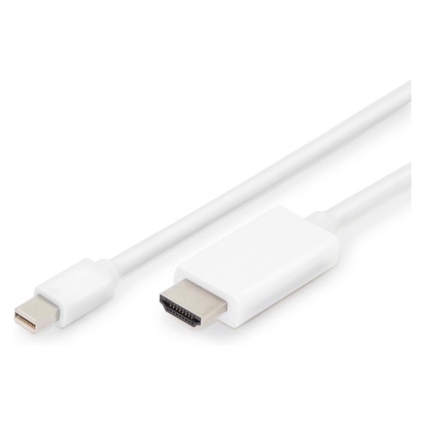 Kabllo DisplayPort Digitus AK-340304-020-W / Mini DisplayPort në HDMI / DP 1.2 / HDMI 2.0 / 2m / 4K 60Hz - Bardhë