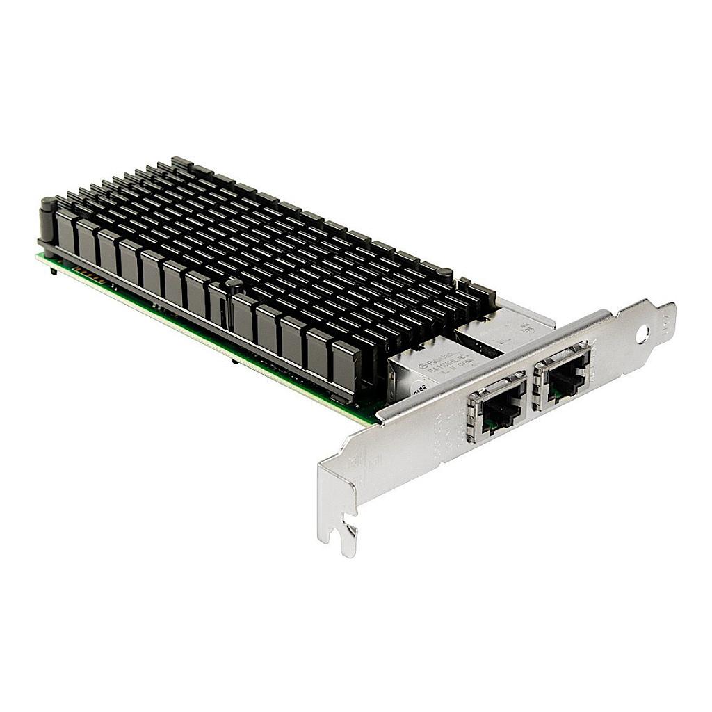 Karta të Rrjetit Inter-Tech Argus ST-7214, PCI Express 2.1 x8, 2x 10 Gigabit LAN RJ45, 100Mbps + 1GbE + 10GbE, Intel X540, Low Profile