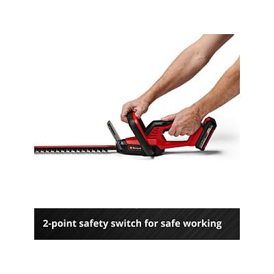 Gërshërë për Gardh me Bateri Einhell GC-CH 18/40 Li Solo, 18V, Gjatësi Prerjeje 40cm, 2400 Prerje/min - Kuqe/Zezë - 13