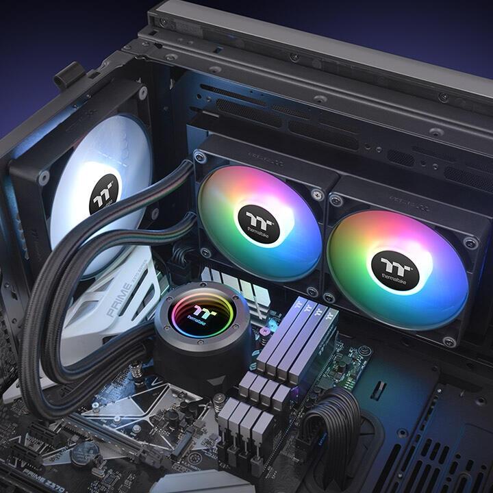Ftohës me ujë për procesor Thermaltake TH240 ARGB Sync V2 / CL-W361-PL12SW-A – Zezë - 2