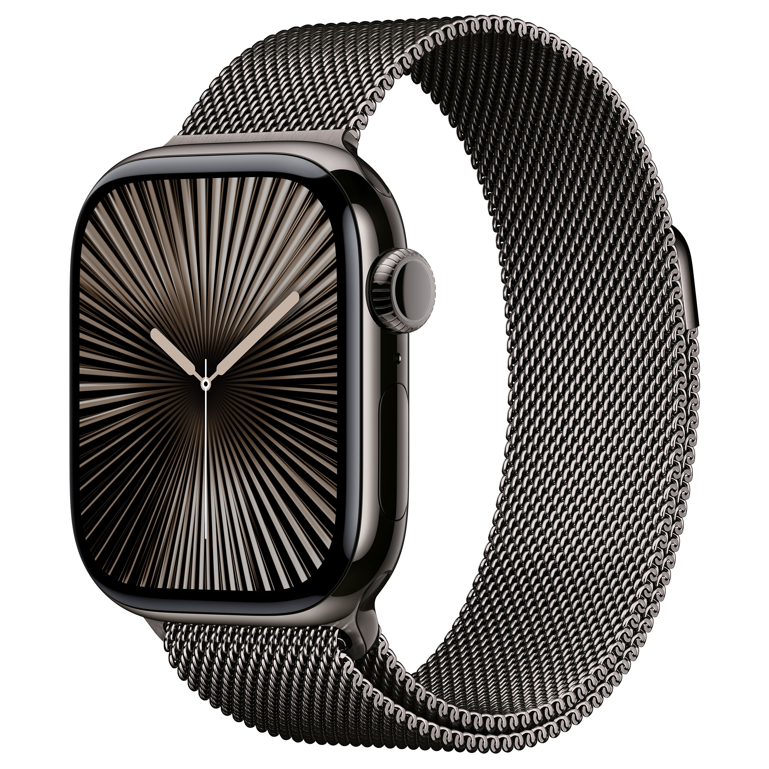 Apple Watch Series 10 / GPS + Cellular / 42mm / Slate Titanium Case with Slate Milanese Loop – Medium